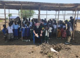 Bryan visiting students at a Primary School in Lologo, Juba, South Sudan